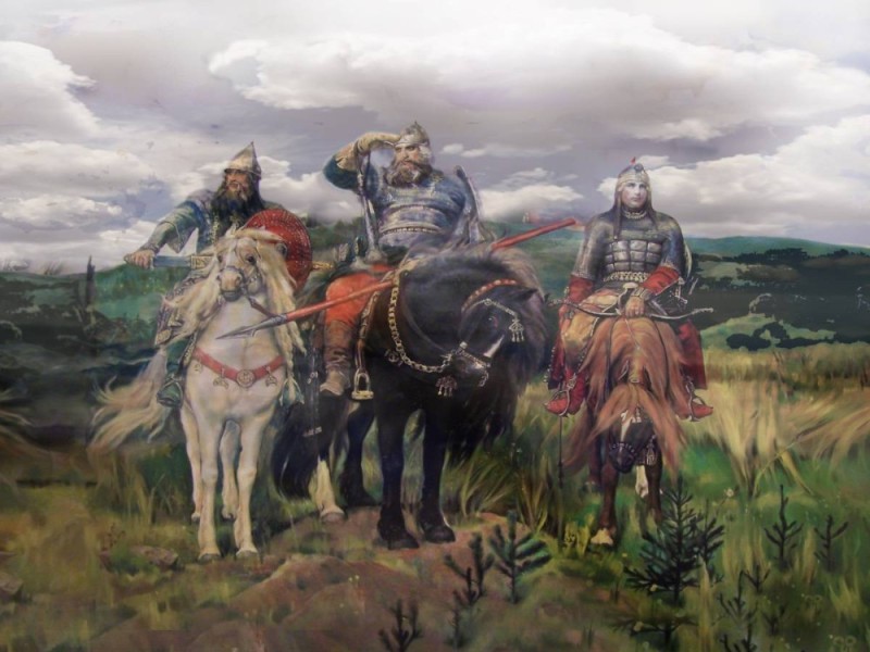 Create meme: the three heroes of Vasnetsov, Vasnetsov painting three heroes, Vasnetsov bogatyrs