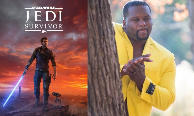 Create meme: star wars jedi , star wars jedi survivor, a negro is waiting behind a tree meme