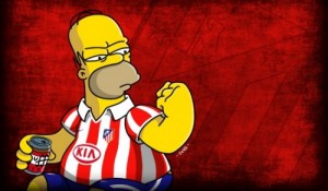 Create meme: champion, homer, the players of Atletico Madrid