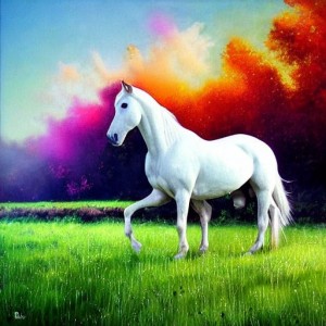 Create meme: horse, white horse, unicorn