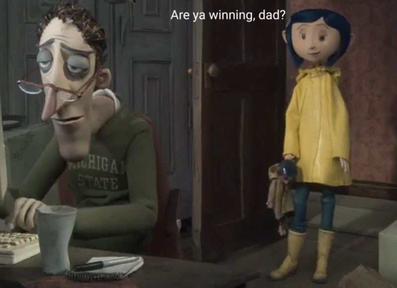 Create meme: Charlie Jones Coraline, Coraline in country nightmares , coraline's father