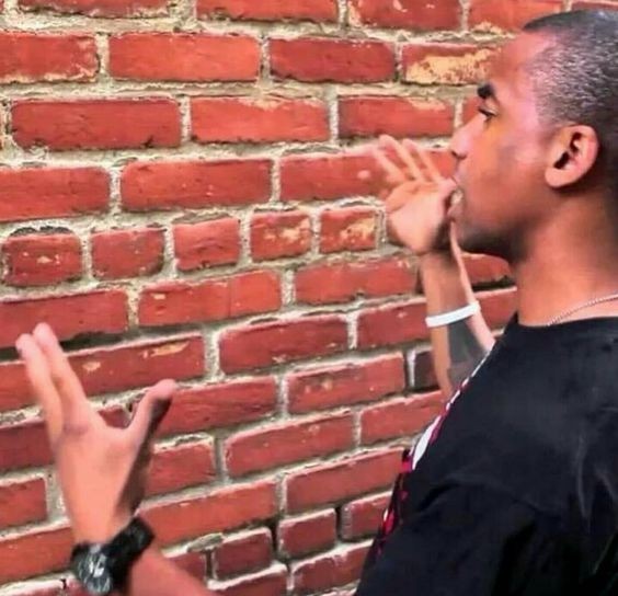 Create meme: the negro talks to the wall, the conversation with the wall MEM, the black speaks with the wall