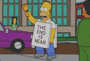 Create meme: the simpsons, homer simpson, the end is near