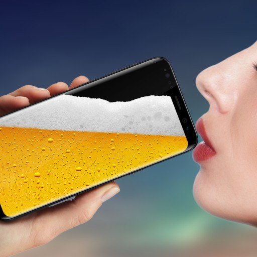 Create meme: Beer simulator, Drink drinks simulator, phone 