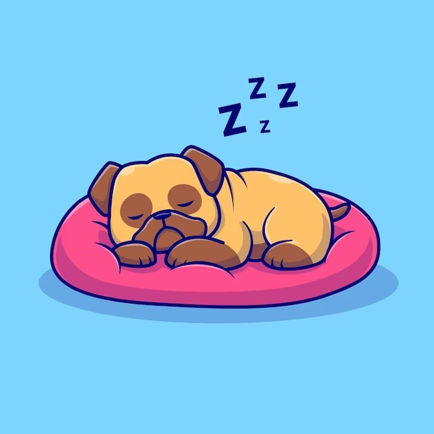 Создать мем: спящий щенок, pug dog, собака спит вектор