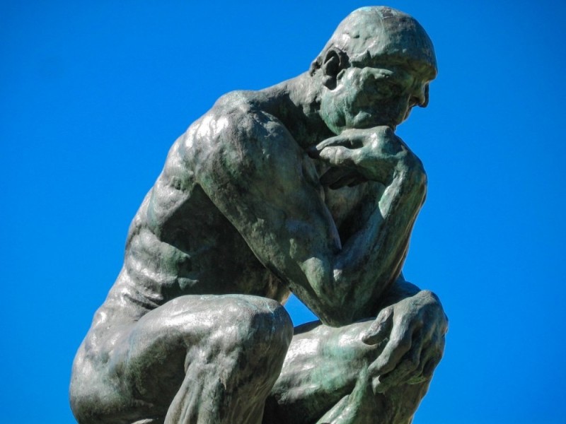 Create meme: the thinker michelangelo, Auguste Rodin the thinker, the statue of Rodin's thinker