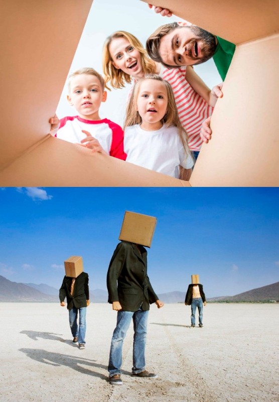 Create meme: Happy family with boxes, family , happy family 