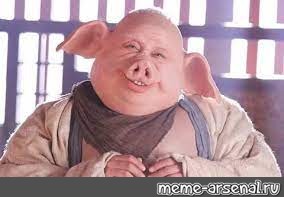 Create meme: man pig, thick , fat head