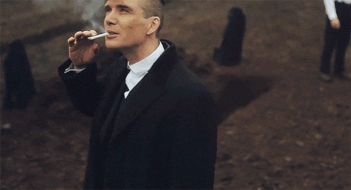 Create meme: peaky blinders Thomas Shelby smokes, tommy shelby, Thomas Shelby with a cigarette
