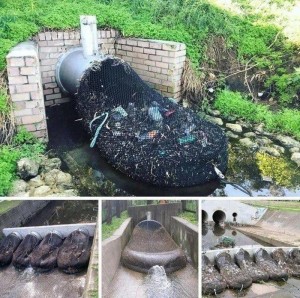 Create meme: rainwater drainage, mesh to clean the pond, drains in rain water in the river
