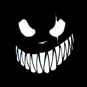 Create meme: the evil smile on black background, evil smile pattern, the smile on black background