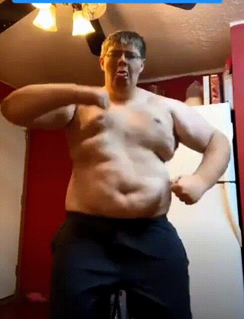 Создать мем: толстый мальчик, толстяк танцует, жирный мужик танцует