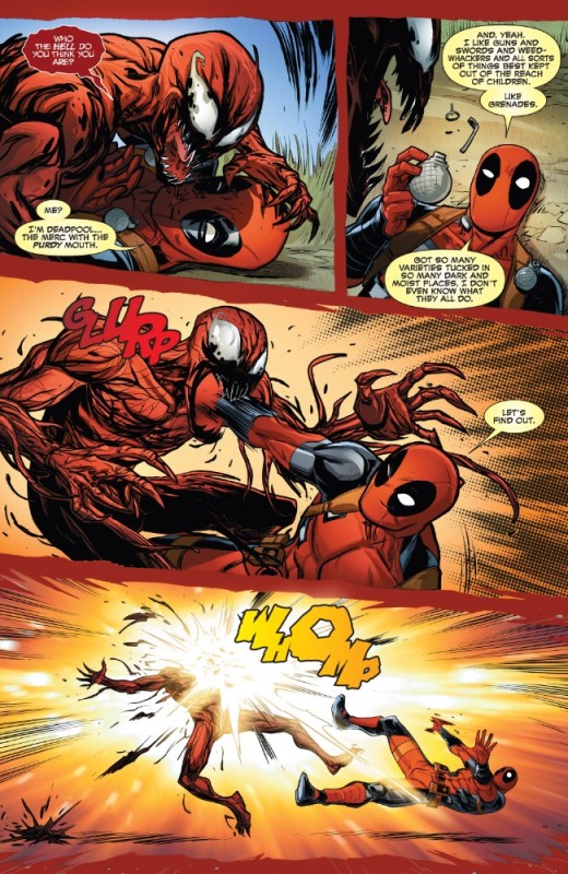 Create meme: deadpool vs carnage, deadpool vs vs carnage, deadpool kills spider-man