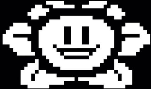 Create meme: flowy undertale, flowy pixel black and white, flowey from underdale