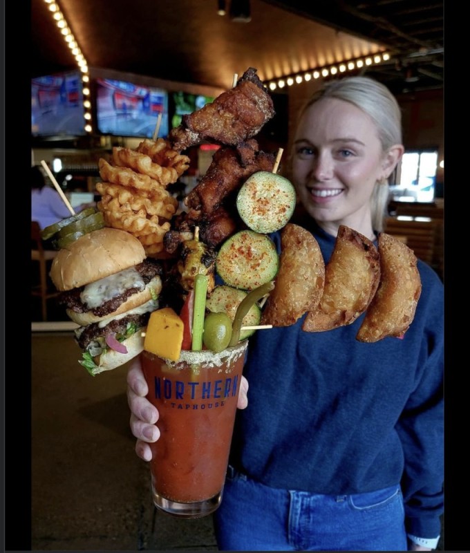 Create meme: The bloody burger, items on the table, food 