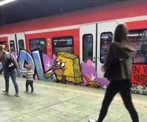 Create meme: subway, Wild spongebob by rail from