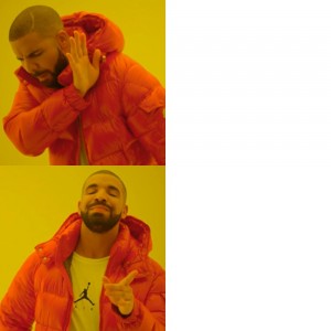 Create meme: hotline bling, template meme with Drake, meme with Drake pattern