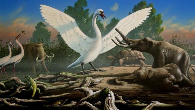 Create meme: cygnus falconeri swans, ice age extinction dinosaurs, dinosaurs 