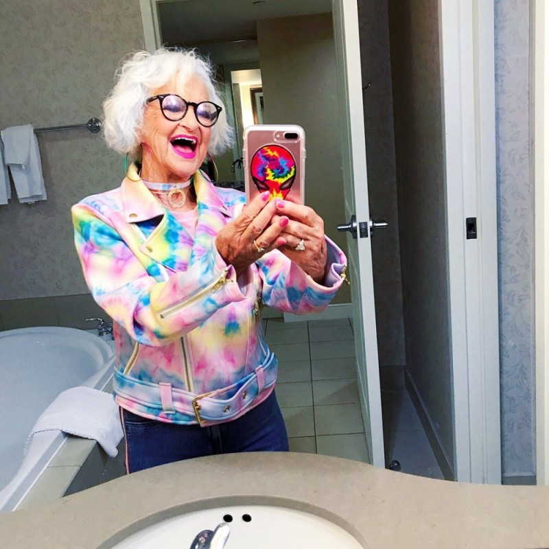 Create meme: Buddy Winkle is a 92 year old grandmother in her youth, fashionable grannies, Buddy Winkle's grandmother