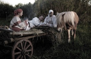 Create meme: The people in the cart