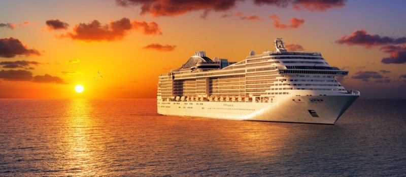 Create meme: cruise ships, cruise ship at sunset, cruise ship at sea