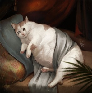 Create meme: fat cat