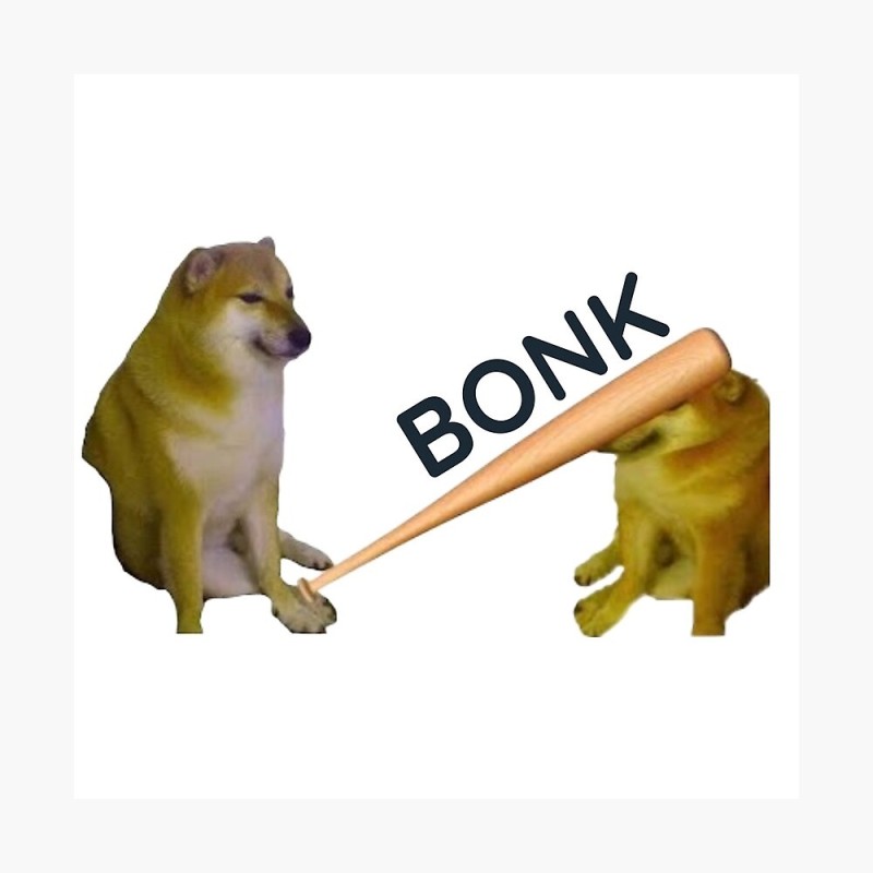 Create meme: meme dog with a bat, dog with a baton meme, horny bonk