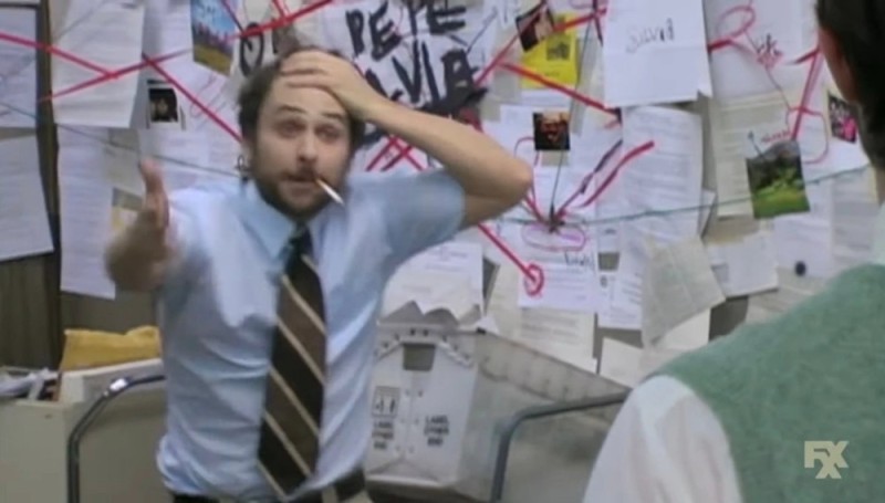 Create meme: charlie day conspiracy theory, It's always sunny in Philadelphia, Charlie day theory