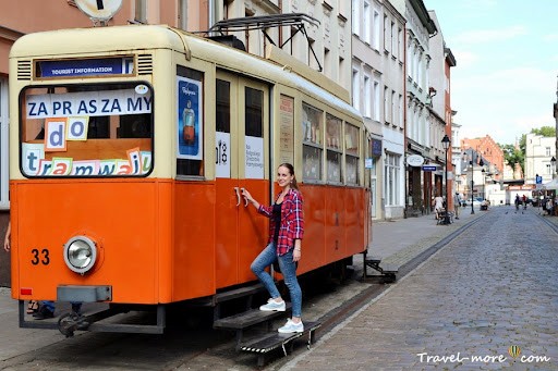 Create meme: a small tram, tram in Prague, old tram