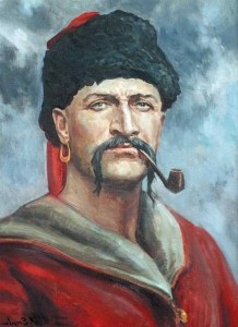 Create meme: portrait of a Cossack chieftain, Maxim Kryvonos, the Cossack, Maxim Krivonos