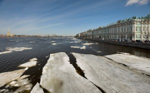 Создать мем: ледоход, санкт петербург россия, река весной