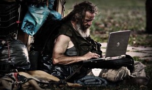 Create meme: people, homeless, homeless with laptop
