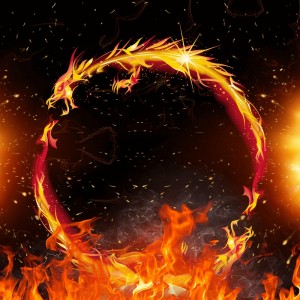 Create meme: fire, fire dragon, the circle of fire