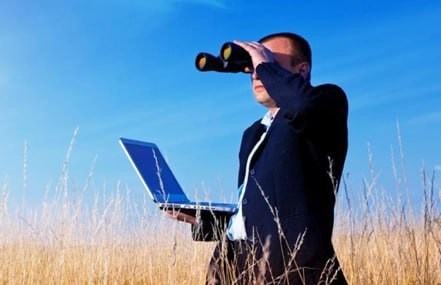 Create meme: digital breakthrough, screen , man with binoculars
