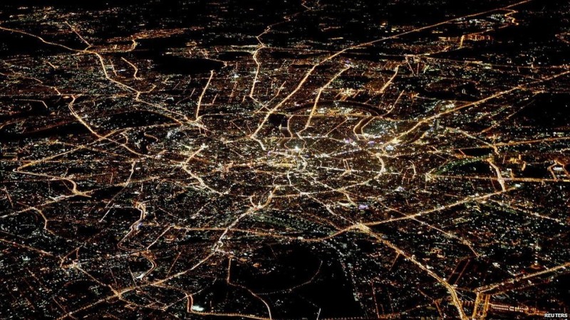 Create meme: Moscow at night , night moscow from a height, night moscow from above