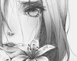 Создать мем: рисунки карандашом грустные аниме, рисунки карандашом грустные, плачущая девушка рисунок