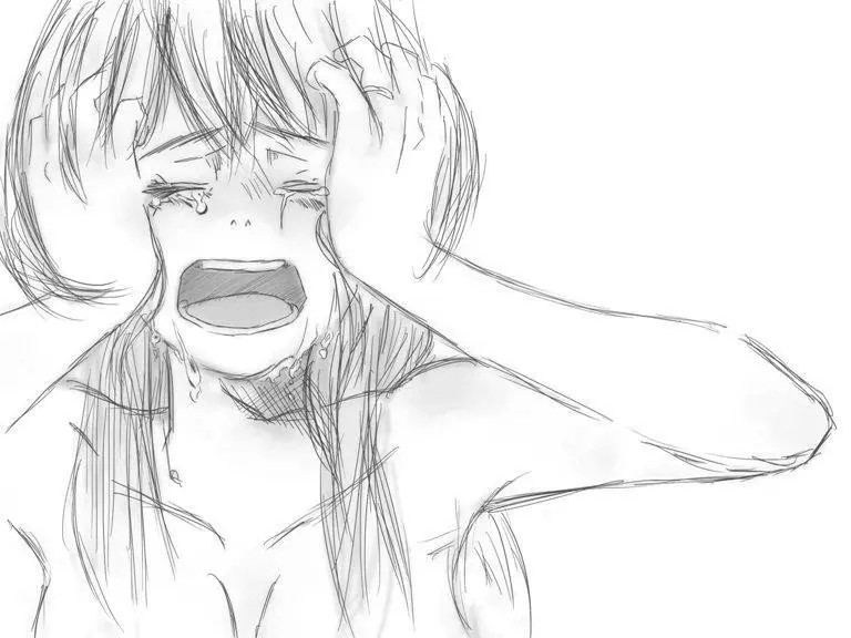 Create meme: girl crying pencil drawing, crying man for drawing, anime girl crying
