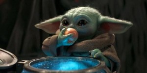 Create meme: baby Yoda, little iodine