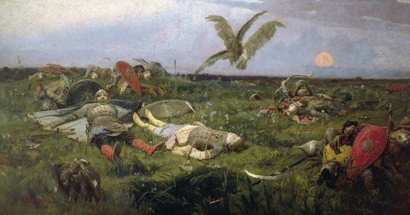 Create meme: paintings in m vasnetsov, vasnetsov paintings, Vasnetsov after the massacre of Igor Svyatoslavich with the Polovtsians