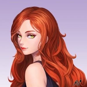 Создать мем: рыжая арт, ева элфи рыжие волосы, рыжая девушка с карими глазами арт