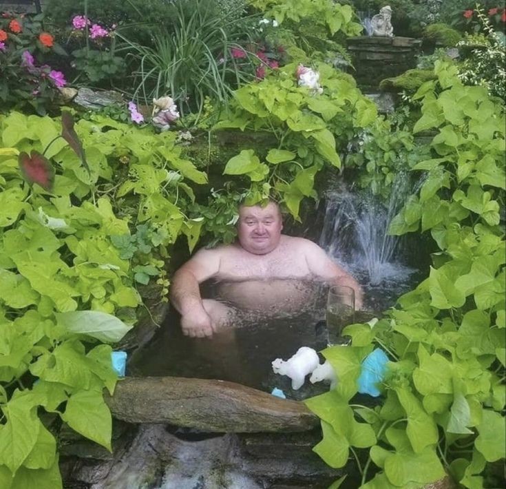 Создать мем: жирный мужик в болоте, мужик в озере мем, жирный мужик в воде