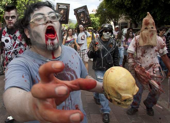 Создать мем: марш зомби, zombie, зомби парад