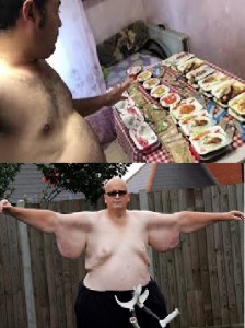 Создать мем: толстяки 300 кг, самый толстый человек в мире, пол мейсон толстый