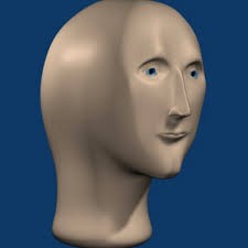 Create meme: 3 d head, head stonk, people