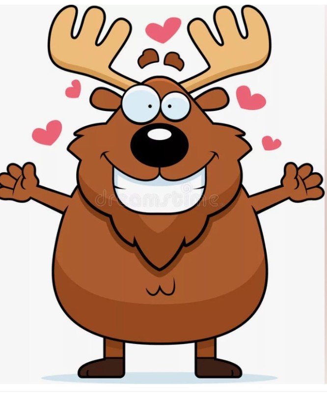 Create meme: cartoon moose, moose illustration, deer 