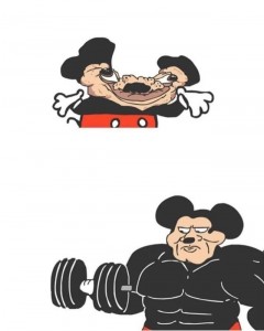 Create meme: Mickey pump, Mickey Jock, Mickey mouse Jock meme