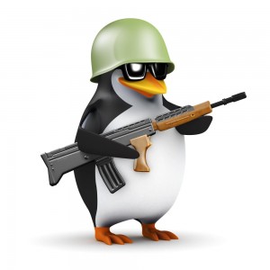 Create meme: combat penguin, penguin with a gun, the average penguin