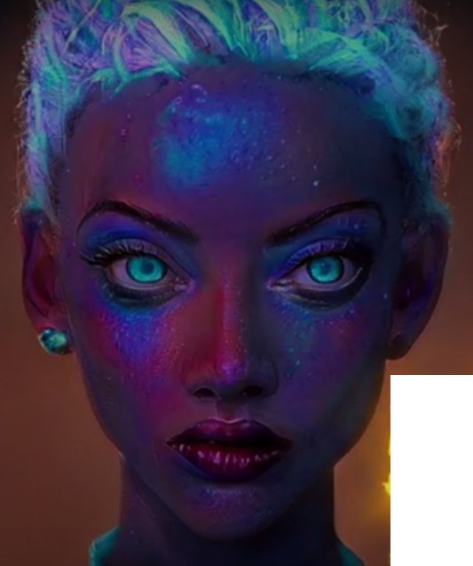 Create meme: girl , neon portrait, neon makeup