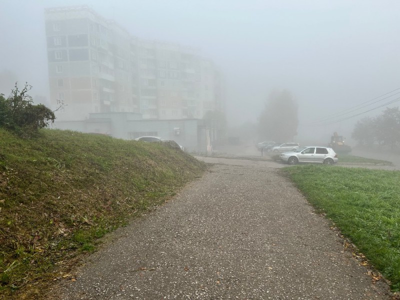 Create meme: morning mist , air pollution, fog city