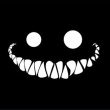 Создать мем: страшный смайл, демоническая улыбка на черном фоне, чеширский кот улыбка
